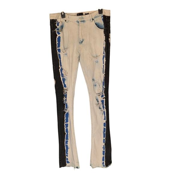 Stacked Jeans with Blue and Black Graphic sz. 36 - Picture 1 of 7